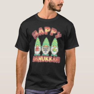 Gnome Hanukkah Jewish Candles Festival Menorah Dre T-Shirt