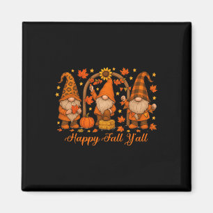 Gnome Happy Fall Yall Pumpkin Autumn Thanksgiving Magnet