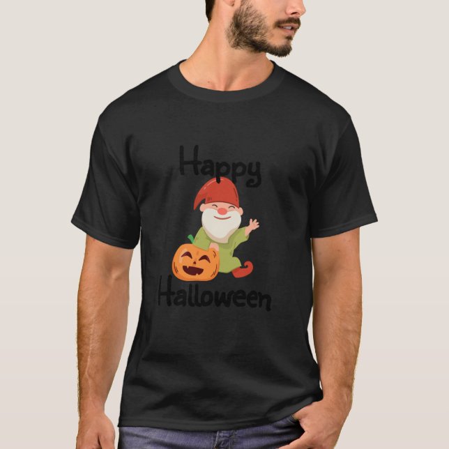 Gnome Happy Halloween  T-Shirt (Front)