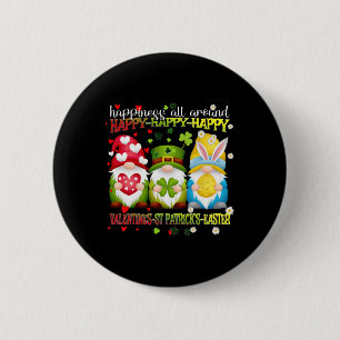 Gnome Happy Valentine St Patrick Easter Happiness  6 Cm Round Badge