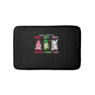 Gnome Happy Valentine St Patrick Easter Happiness Bath Mat