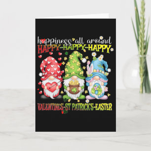 Gnome Happy Valentine St Patrick Easter Happiness Card