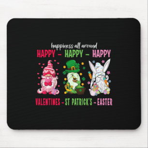 Gnome Happy Valentine St Patrick Easter Happiness  Mouse Mat