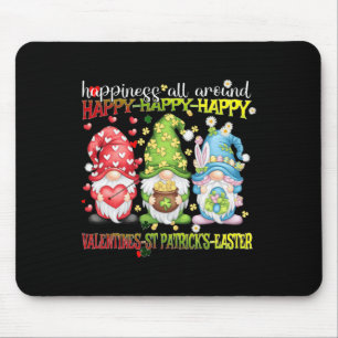 Gnome Happy Valentine St Patrick Easter Happiness Mouse Mat