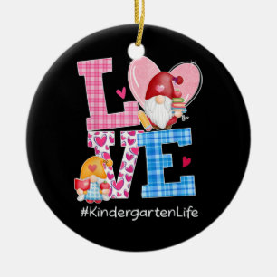 Gnome Hearts Love Kindergarten Ceramic Tree Decoration
