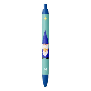Gnome Holding a Magic Lamp & Monogram Black Ink Pe Pen