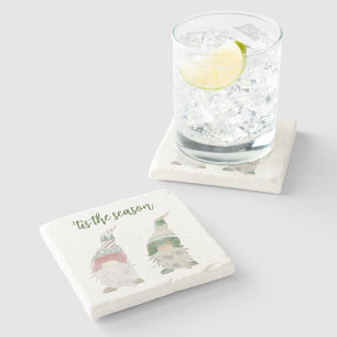 Gnome Holiday Coaster   Marble Coaster   Gift