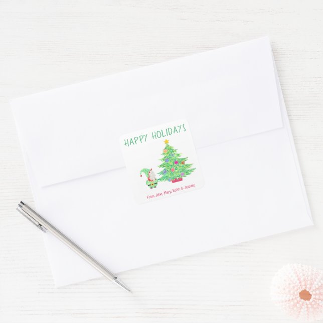 Gnome Holiday Sticker (Envelope)