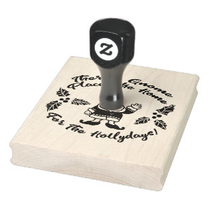 Gnome Hollydays Holiday Rubber Stamp