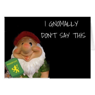 GNOME HUMOR *WISH I COULD COME WITH YOU* ON TRIP
