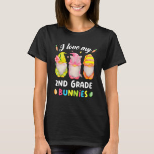 Gnome I Love My 2nd Grade Bunnies Teacher Funny Ea T-Shirt
