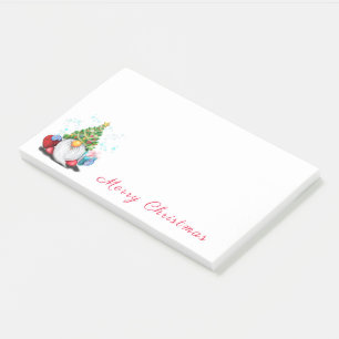 Gnome in Christmas Tree Hat Post it Notes