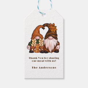 Gnome in Fall Thanksgiving Colours Thank You Gift Tags