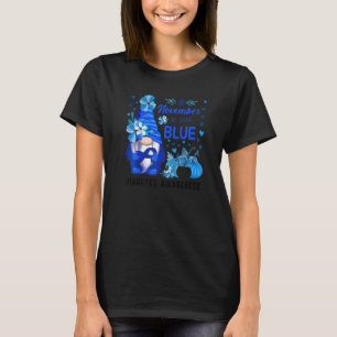 Gnome In November We Wear Blue Diabetes Awareness T-Shirt