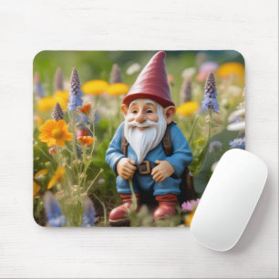 Gnome In Summer Garden Mouse Mat