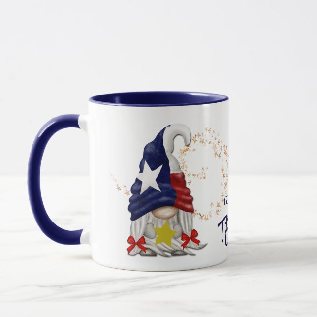 Gnome in Texas Star Swirl Mug (Left)