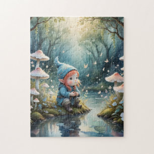 gnome in the mushroom forest jigsaw puzzle
