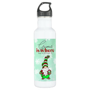 Gnome is Where the Coffee is Cute Christmas 710 Ml Water Bottle