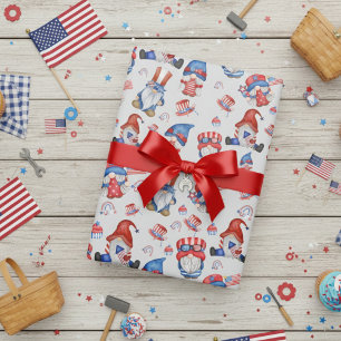 Gnome Labor Day America Celebration Day Wrapping Paper Sheet