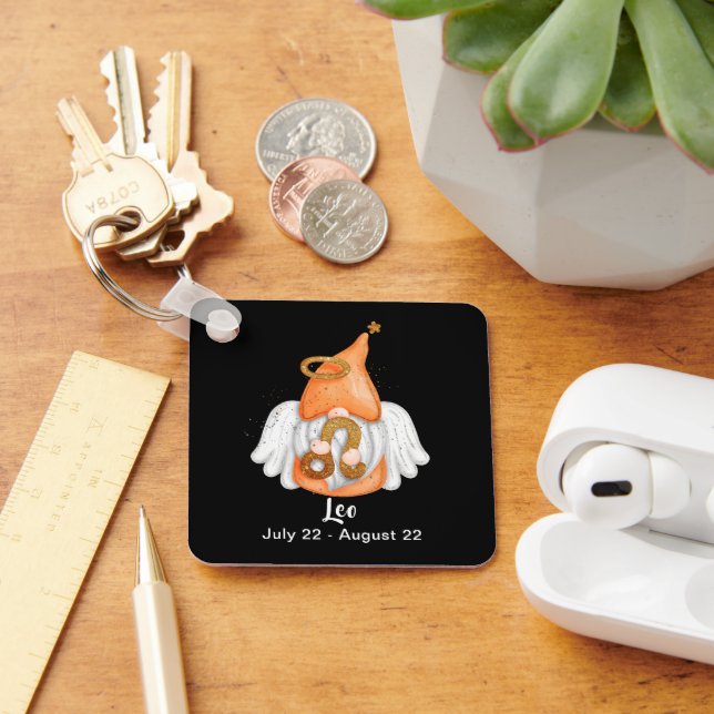Gnome Leo Astrology Sign Angel Keychain (Desk)