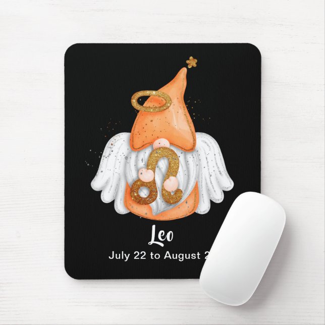 Gnome Leo Astrology Sign Angel Mouse Pad (With Mouse)