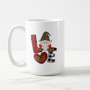 Gnome & Leopard Heart Valentine Coffee Mug
