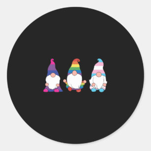 Gnome LGBTQ Bisexual Transsexual Ally Classic Round Sticker