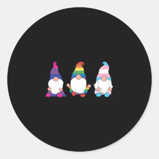 Gnome LGBTQ Bisexual Transsexual Ally Classic Round Sticker