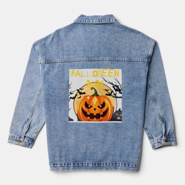 Gnome love Happy Halloween 2024  Denim Jacket (Back)