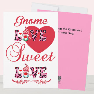 Gnome Love Sweet Love Valentines Holiday Card