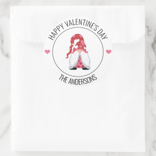 Gnome Love Valentine's Day Classic Round Sticker