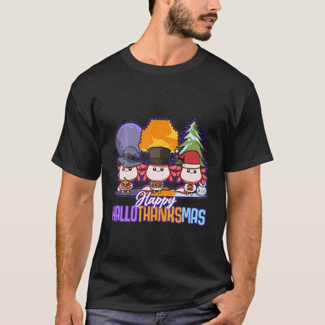 Gnome Lover Minimalist Christmas Thanksgiving Hall T-Shirt (Front)