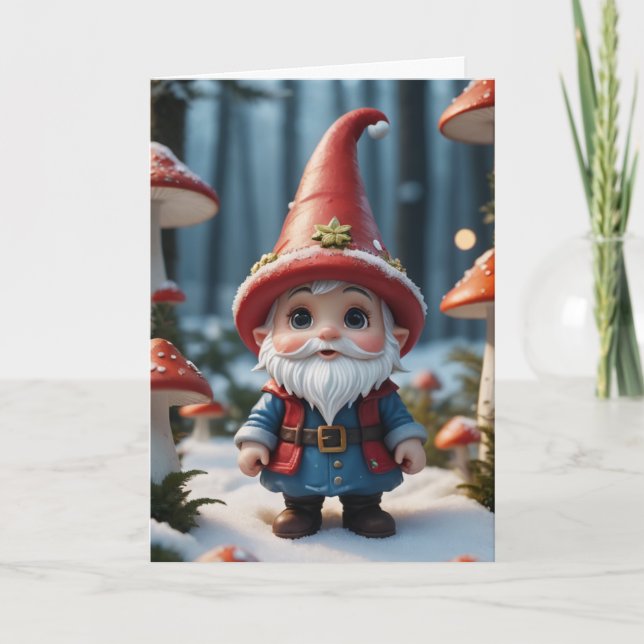 Gnome Magic  Holiday Card (Front)