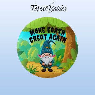 Gnome, Make Earth Great Again Environmental 3 Cm Round Badge