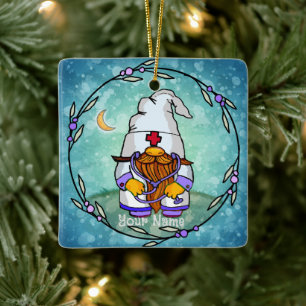  Gnome Male Nurse Ceramic Ornament