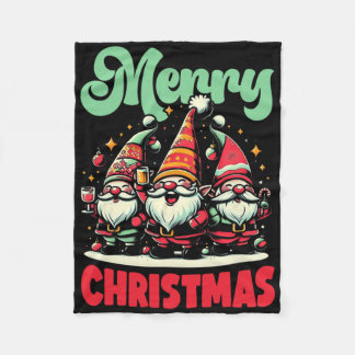 Gnome Merry Christmas  Fleece Blanket