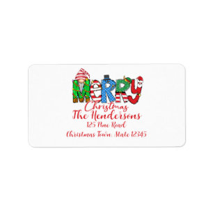 Gnome, Merry Christmas, Label