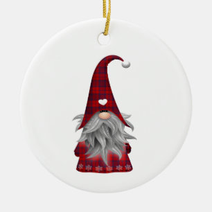 GNOME/MERRY CHRISTMAS ON OTHER SIDE CERAMIC ORNA TREE DECORATION