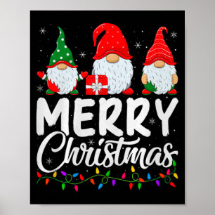 Gnome Merry Christmas Pajamas Matching Family Grou Poster