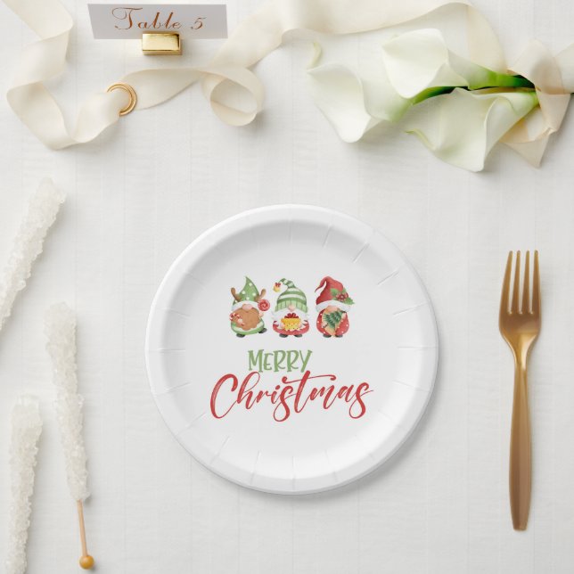 Gnome Merry Christmas Plate (Wedding)