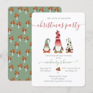Gnome Merry Little Christmas Party Invitation