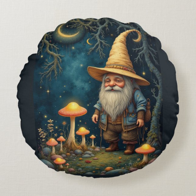 Gnome night round cushion (Front)