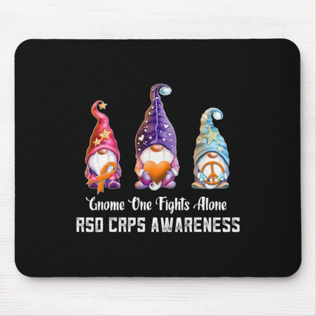 Gnome Nobody Fights RSD CRPS Awareness Alone RSD C Mouse Mat (Front)