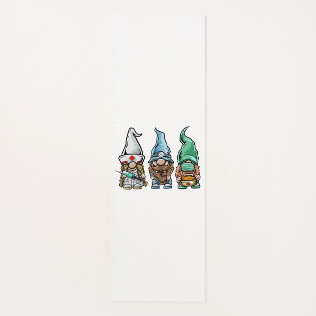 Gnome Nurse And Doctor Squad Quarantine 2020 Gifts Yoga Mat (Front)