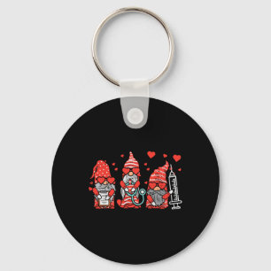 Gnome Nurse Scrub Valentine Rn Icu Er Valentines D Key Ring