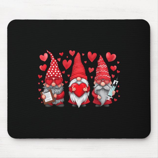 Gnome Nurse Scrub Valentine Rn Icu Er Valentines D Mouse Mat (Front)