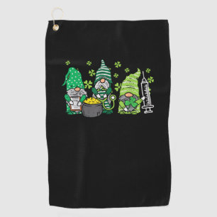 Gnome Nurses Saint Pattys Scrub Nurse St Patricks  Golf Towel