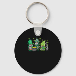 Gnome Nurses Saint Pattys Scrub Nurse St Patricks Key Ring