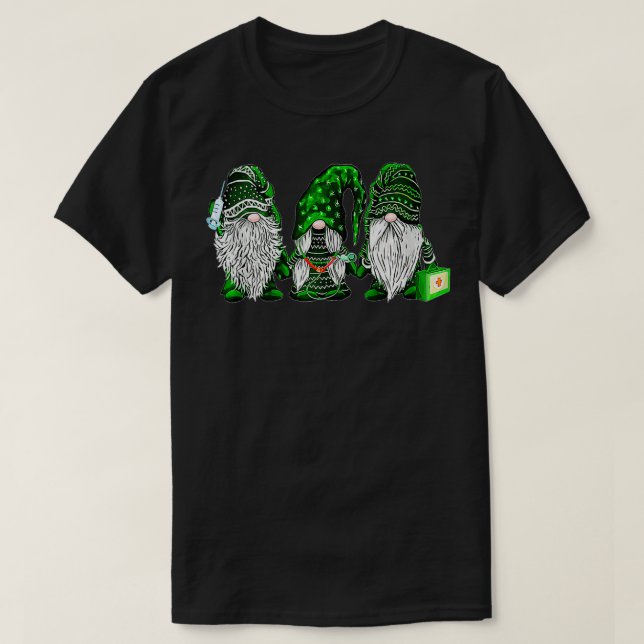 Gnome Nurses Saint Pattys Scrub Nurse St Patricks  T-Shirt (Design Front)