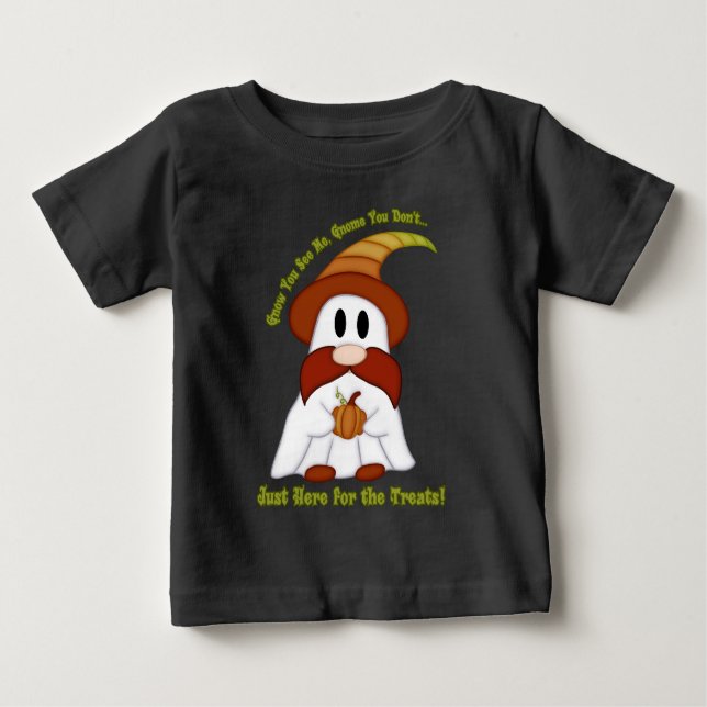 Gnome-O-Ween Ghost Witch Pun T-Shirts (Front)